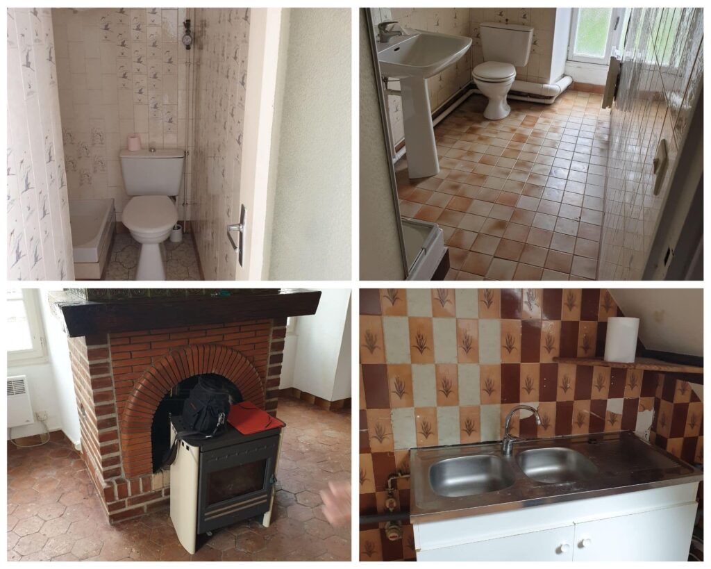 Photos d'un immeuble de rapport, salon, cuisine, salle de bain